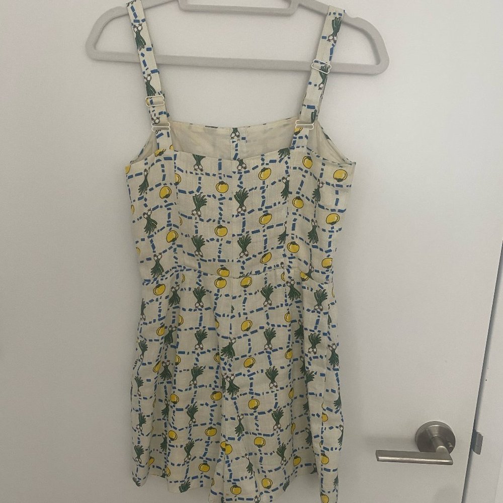 Staud Pomelo Romper - White/Veggie Print View 3